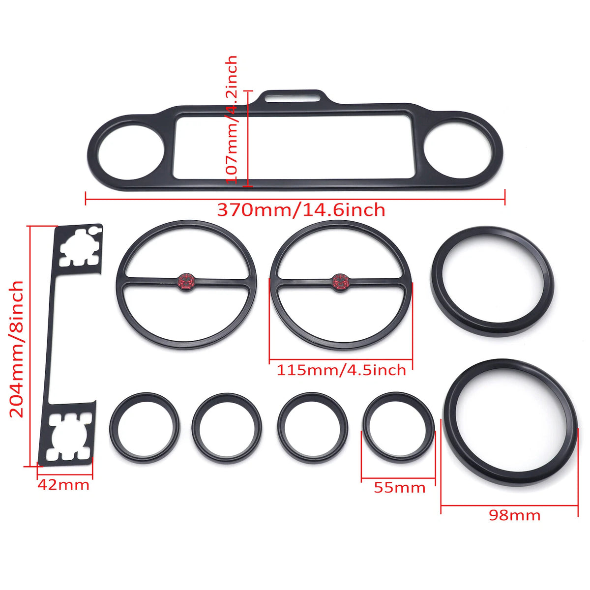 Black Skull Inner Fairing Trim Kit for Harley Electra Glide, Street Glide (2006–2013)