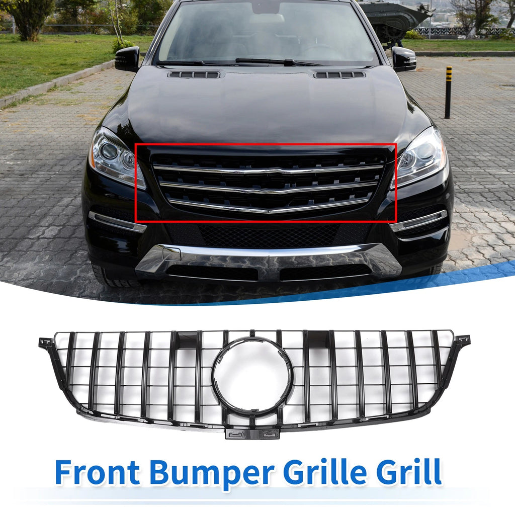 Front Upper Bumper Grille Grill Replacement for Mercedes-Benz ML63 (2012–2015)