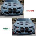 Carbon Look Front Bumper Side Fin Canards Splitter for BMW M3 M4 (2021–Present)