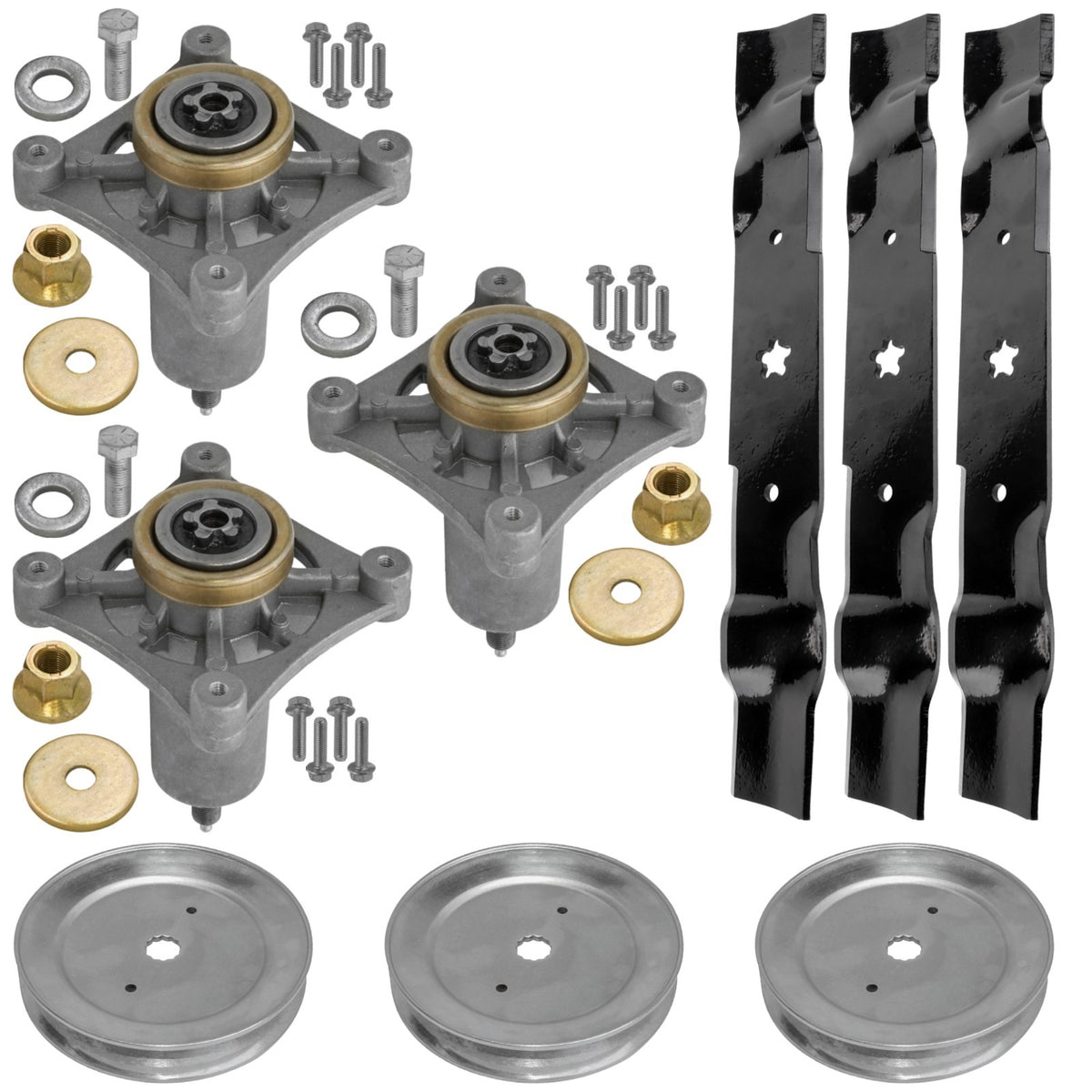 Deck Blade Spindle Belt Pulley Kit for Dixon D2654GT (2005–2015)