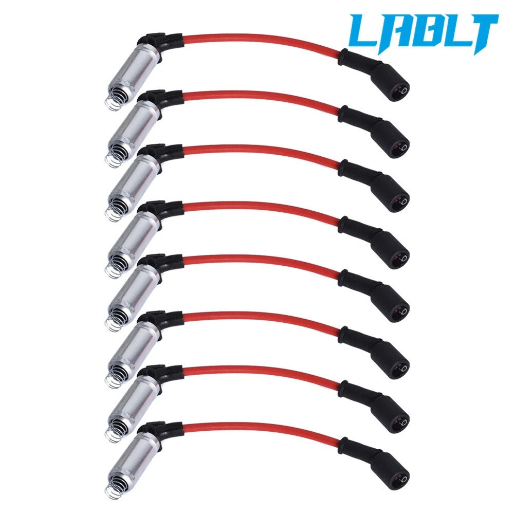 8Pcs Ignition Coil & Spark Plug Wire for Chevy GMC Buick 4.8L 5.3L 6.0L