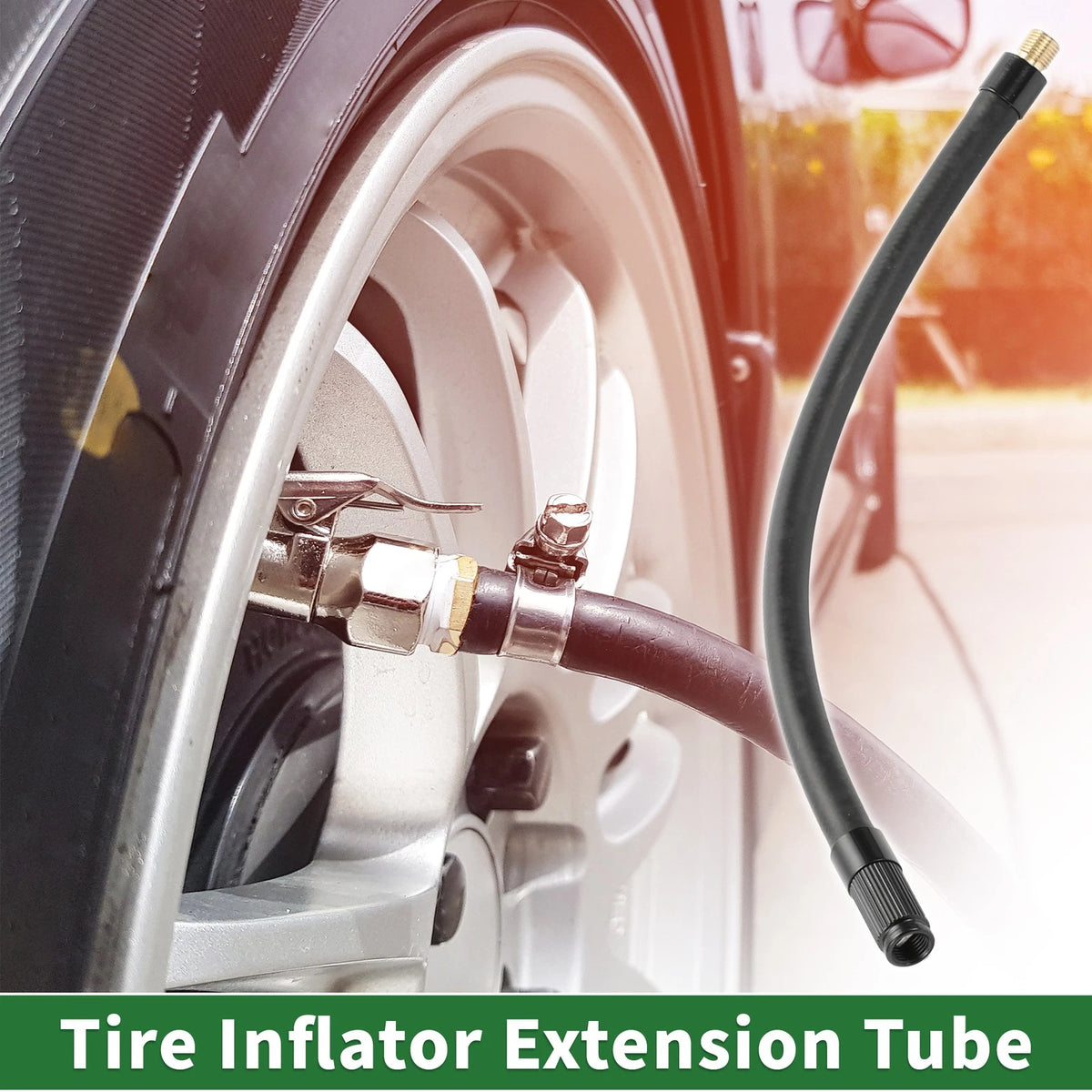 Tire Inflator Extension Tube 9.06 Inch 32TPI for Car Bicycle