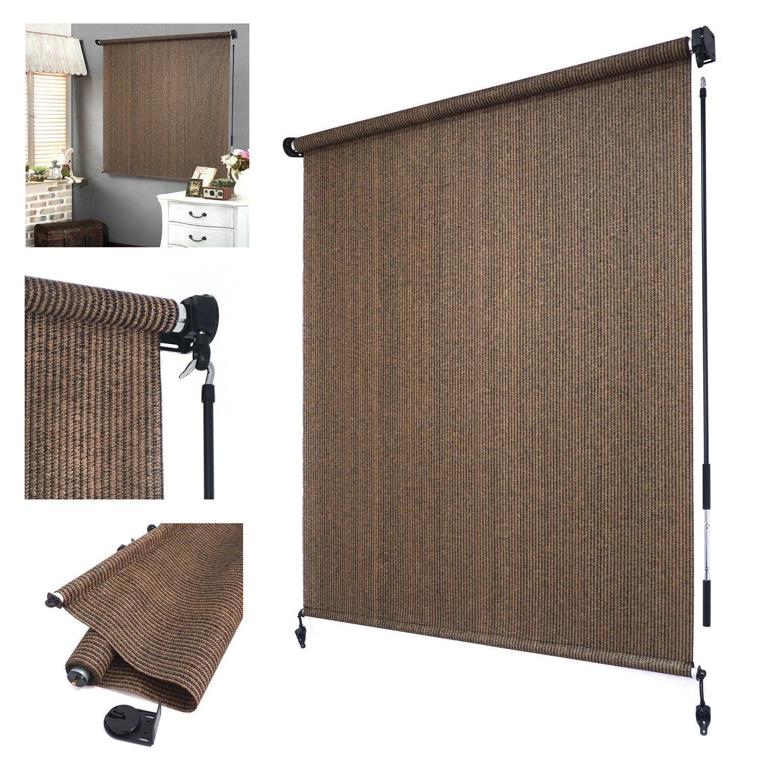 Roller Shade Blind for Deck Porch Balcony Patio (Light Filter)