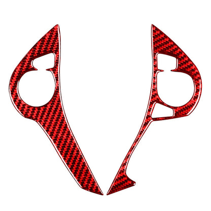 2X Carbon Fiber Inner Steering Wheel Button Cover for Honda Accord (2013–2017)