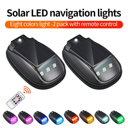 2Pcs LED Wireless Solar + USB Powered Cab Light for Car Truck Roof