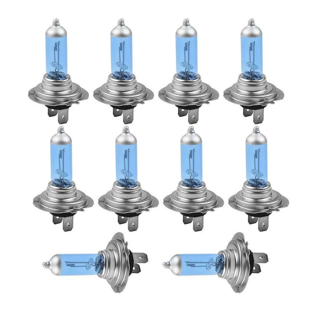 Set of 10 H7 12V 55W Halogen Headlight Bulbs for Various Makes and Models