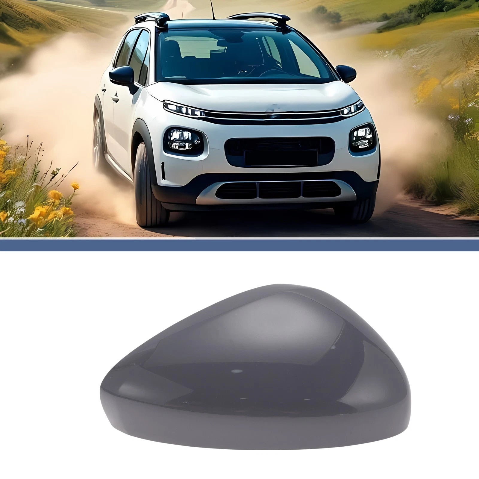Mirror Cover Cap for Citroen C3 II (2010–2016) - Gray