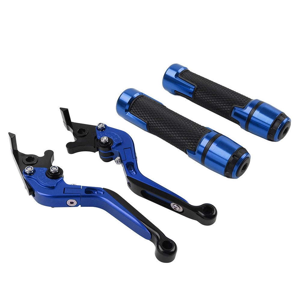 Blue Extendable Brake Clutch Levers Handlebar Grip Set For Ducati Monster 796