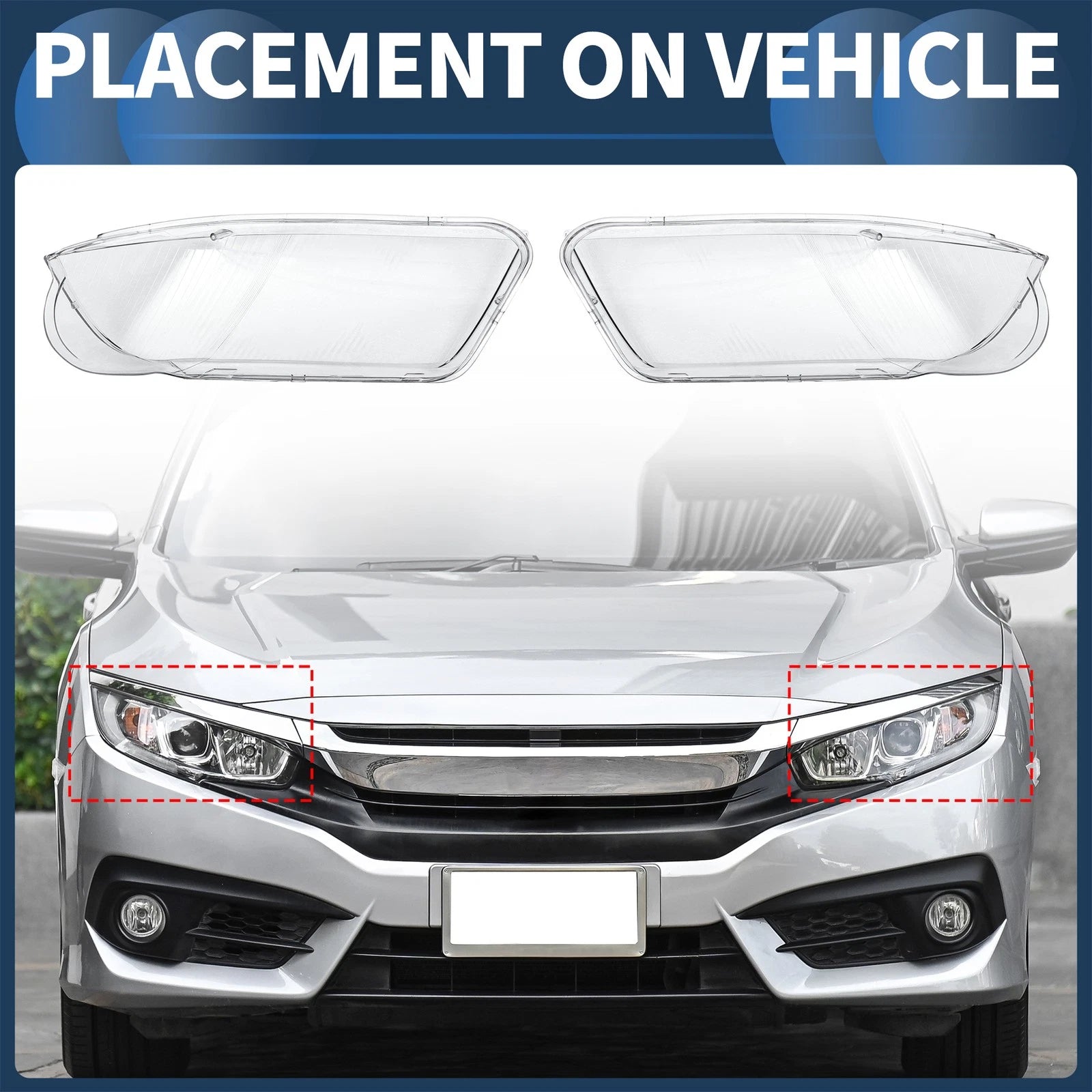 Headlight Lens Cover Pair Front Left Right for Volkswagen Passat B5.5 (2001–2005)