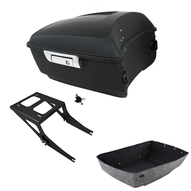 Matte Black Trunk Mount Rack for Harley Fatboy (2008–2017)