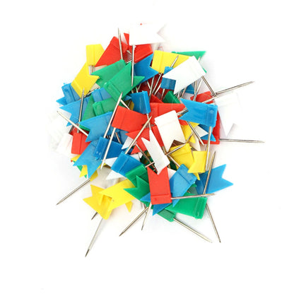 100PCS Flag Marker Shape Map Pins for Office & Home