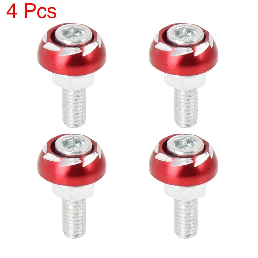6mm Motorcycle License Plate Frame Bolt Screw Fastener Set for Red (4pcs)
