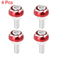 6mm Motorcycle License Plate Frame Bolt Screw Fastener Set for Red (4pcs)