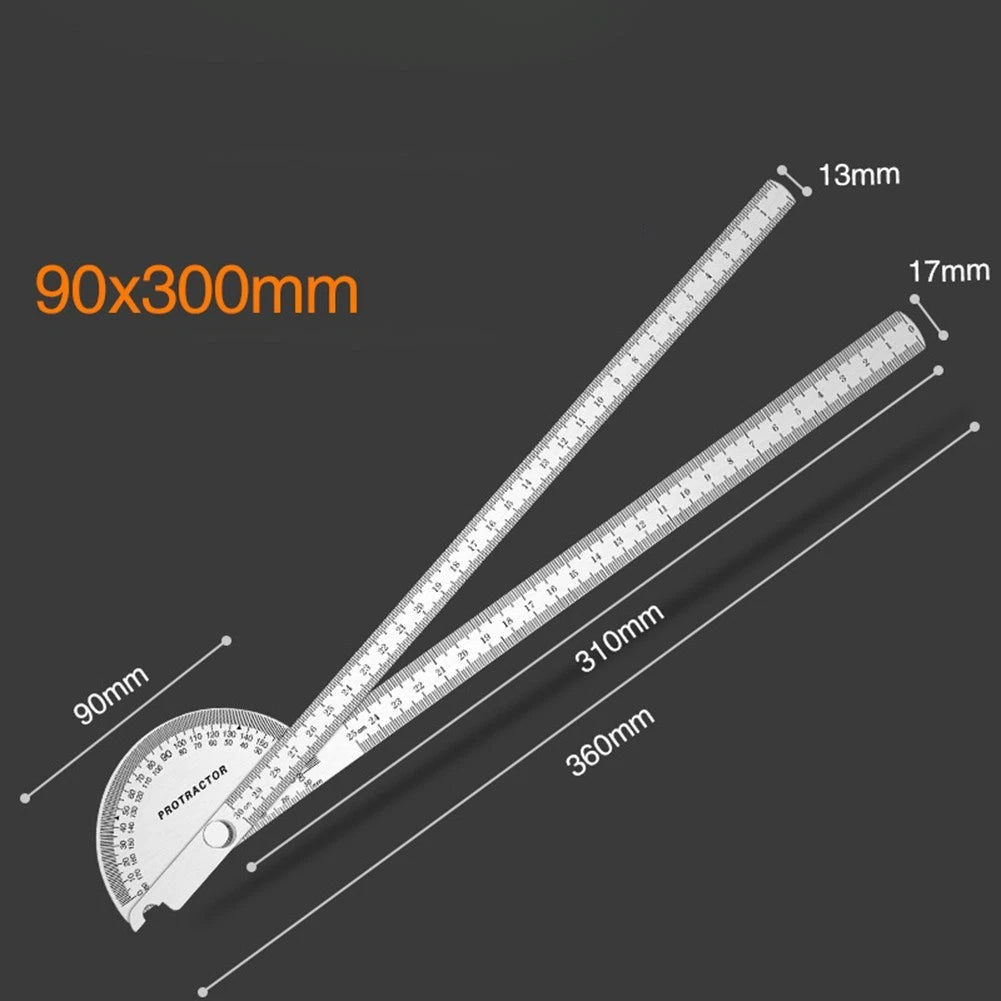 2-in-1 Protractor Ruler for Easy Angle and Length Calculation