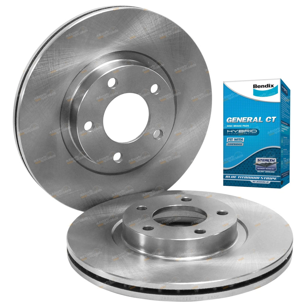 Front Disc Rotor + Bendix Brake Pad Set for Mazda 3 BL (2009–2014)