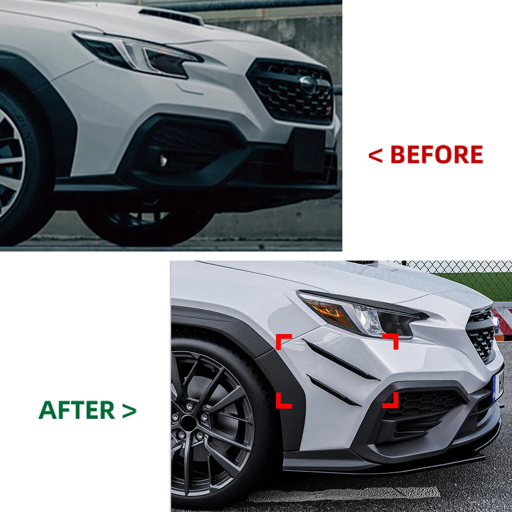 Set of 4 Carbon Look Front Bumper Side Fin Canard Splitters for Subaru WRX STI (2022–2023)