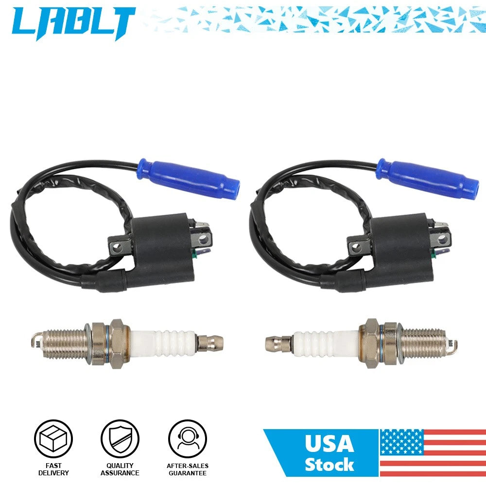 2X Ignition Coil Spark Plug & CAP for Kawasaki Teryx 750 (2009–2013)