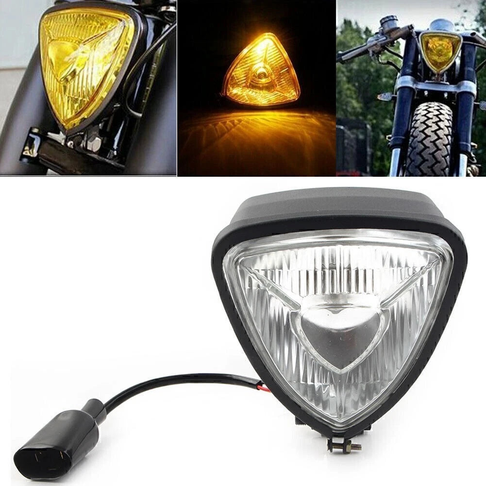 Triangle Headlight H4 for Harley Chopper Bobber