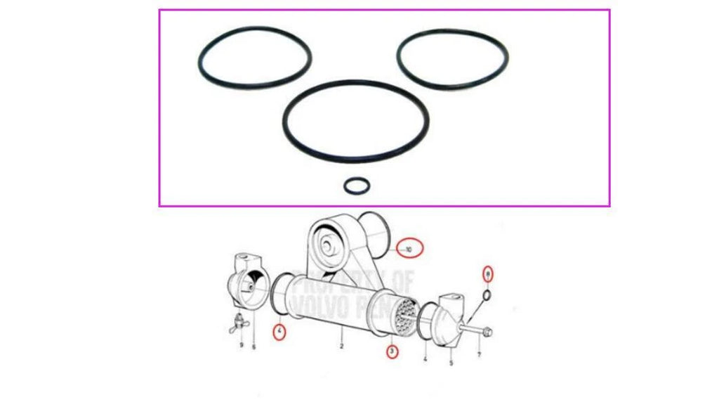 Oil Cooler Re-Seal Kit for Volvo Penta AQ120-AQ171 (2-925092, 1-925255, 1-925983)