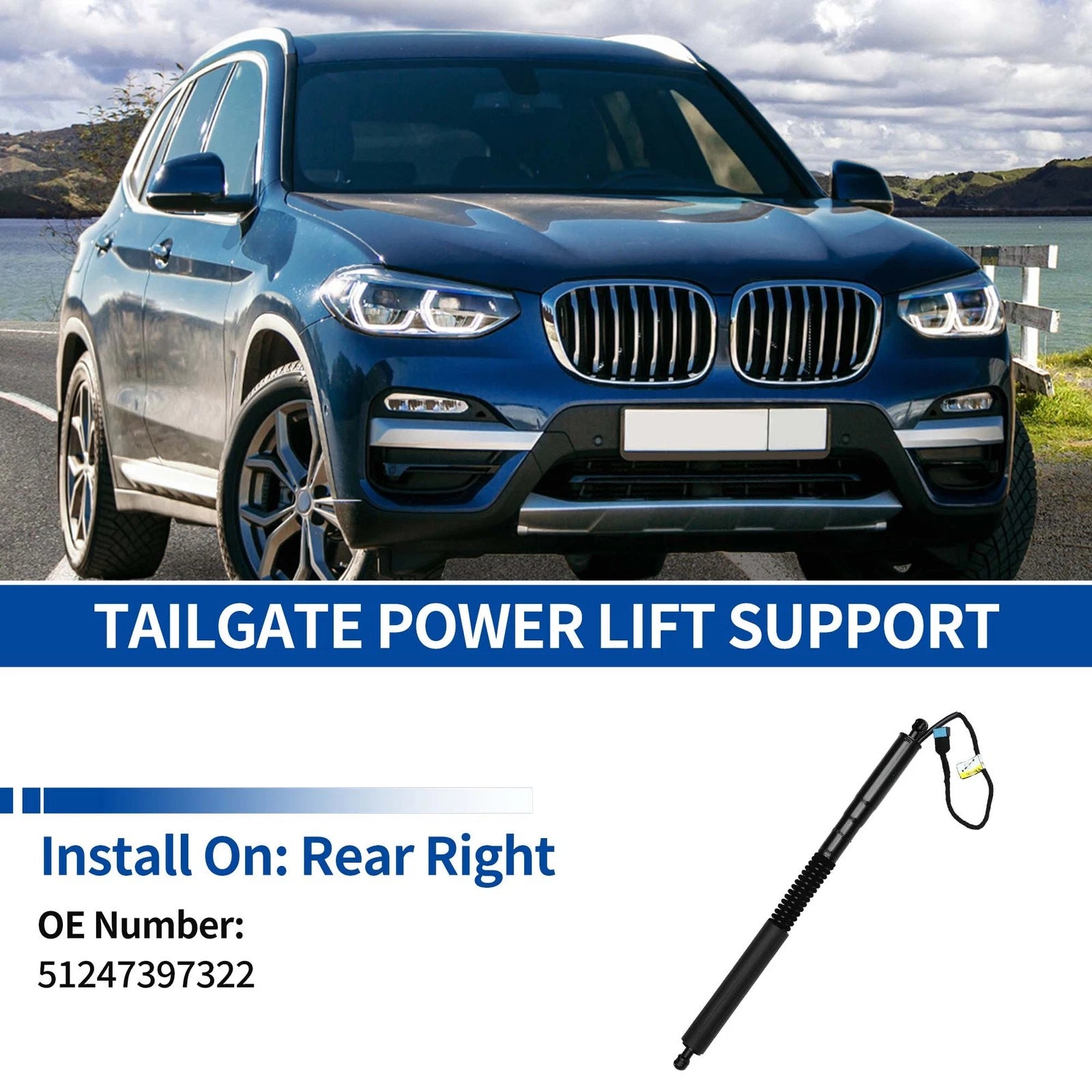 Rear RH Tailgate Power Lift Support for BMW X3 G01 F97 (2018–2020)