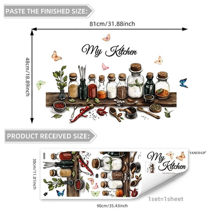 2X PVC Self-Adhesive Kitchen Wall Stickers for Kitchen Decor