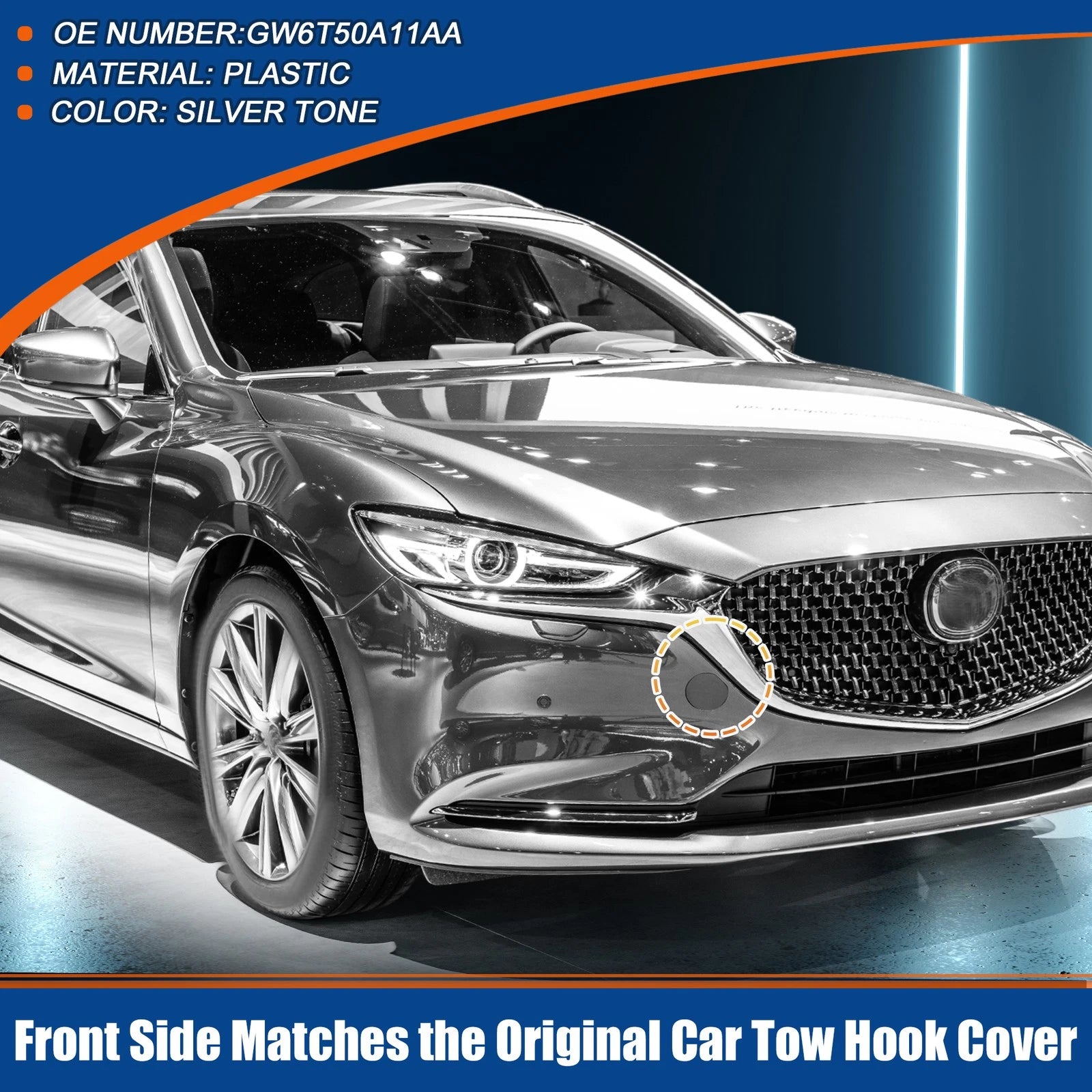 Front Tow Hook Cover Replacement for Mazda 6 Atenza 2018–2021