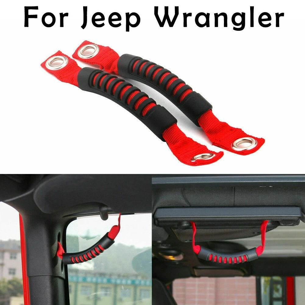 Rubber Grab Grip Interior Handles for Jeep Wrangler (2007–2023)