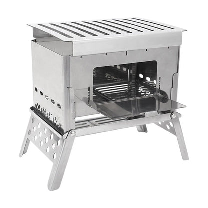 Compact Foldable Card Stove for Outdoor Cooking (21.5x12x19cm)
