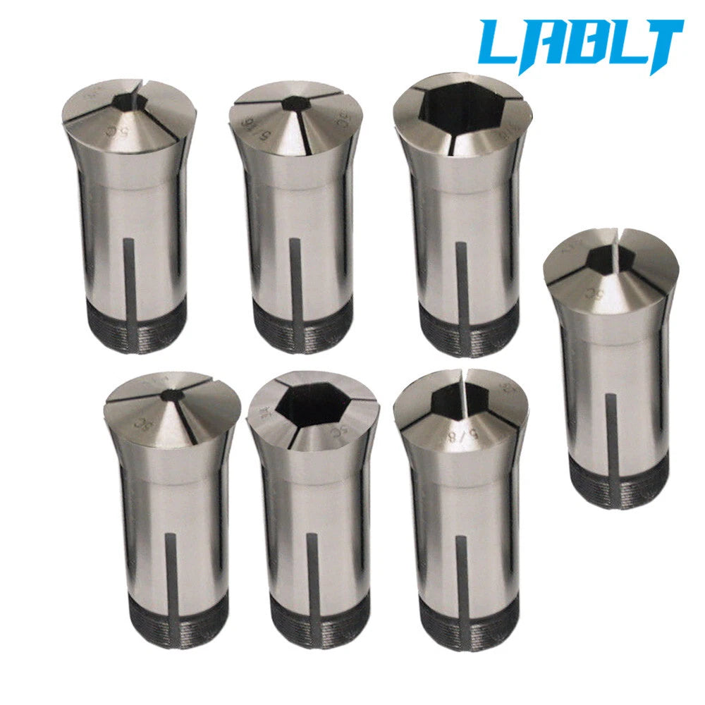 7-Pack 5C Hex Collet Set 0.0006 TIR for CNC Machines