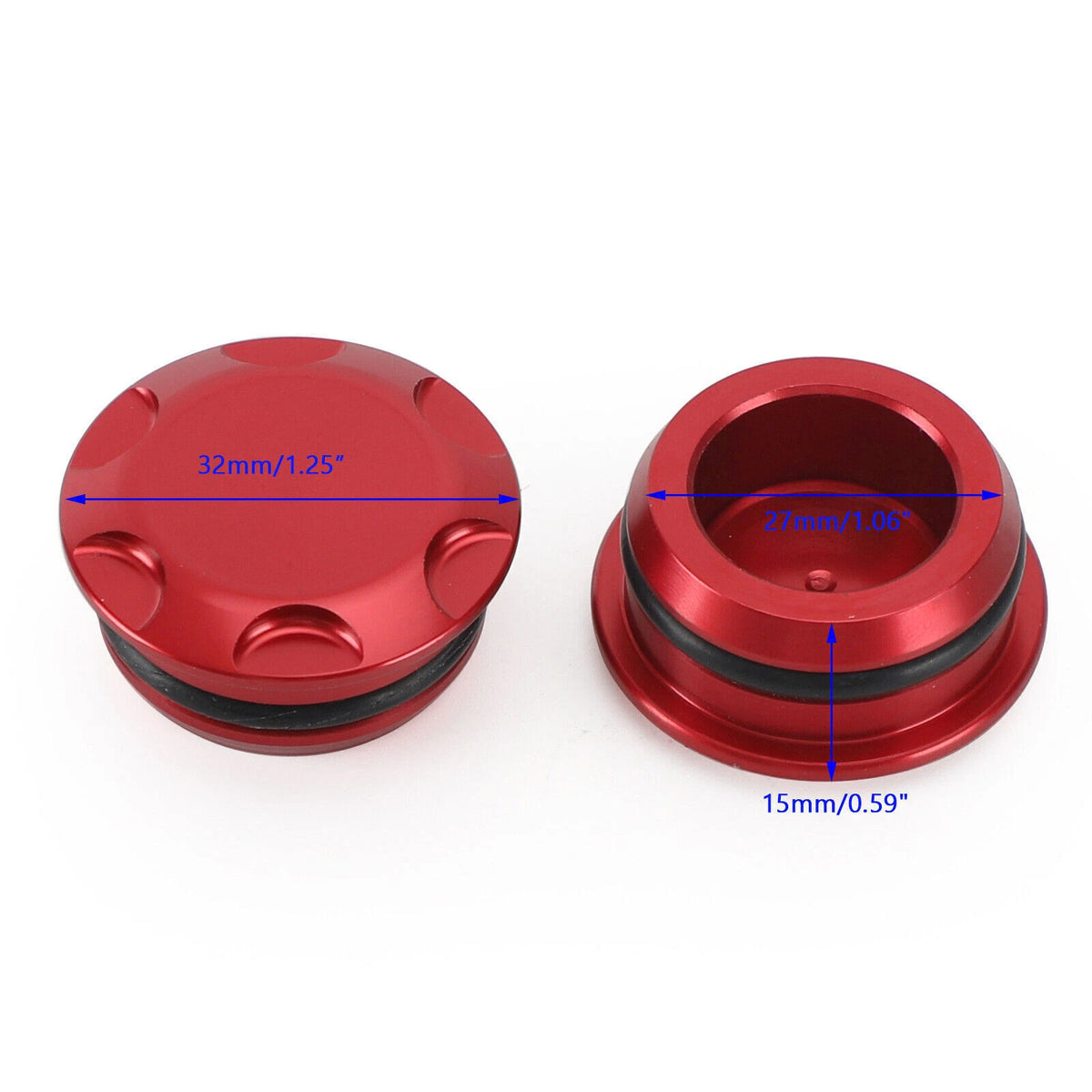 CNC Aluminum Side Frame Plugs Bolt for Kawasaki Ninja 400 250R (2018–2022) RED LD