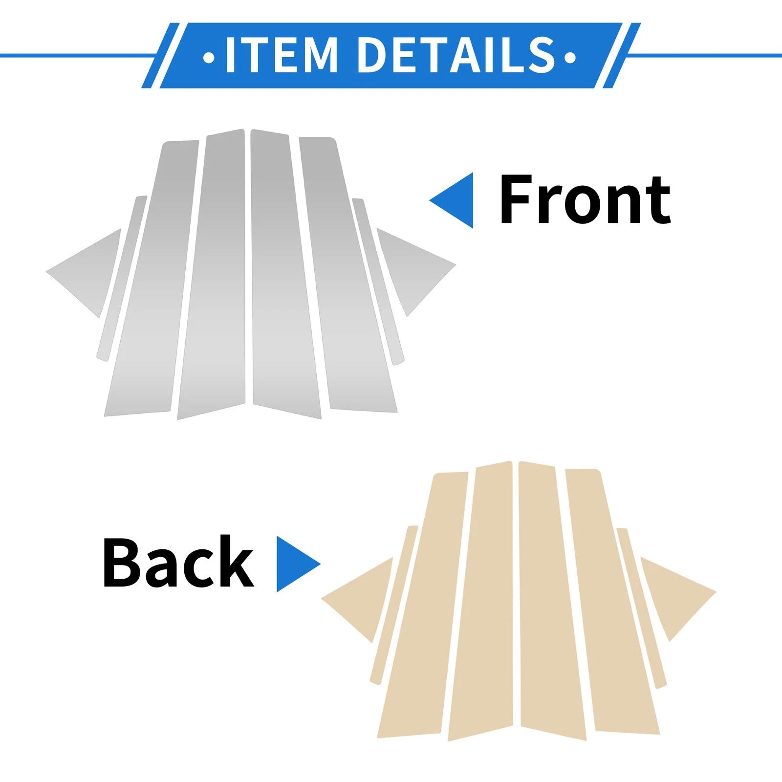 8 Pcs Door Pillar Window Trim Replacement for Hyundai Elantra (2017–2020)