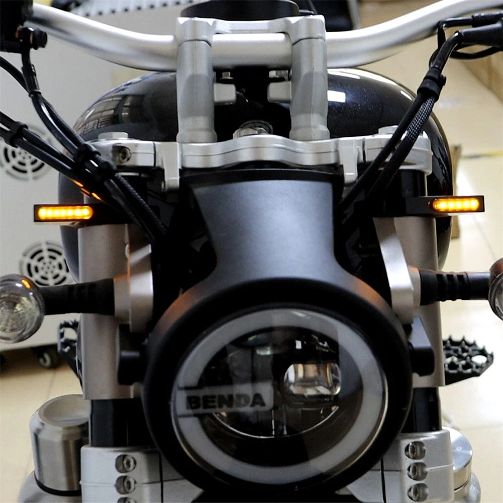 2X LED Motorcycle Turn Signal Lights for Front Fork (47-50mm)