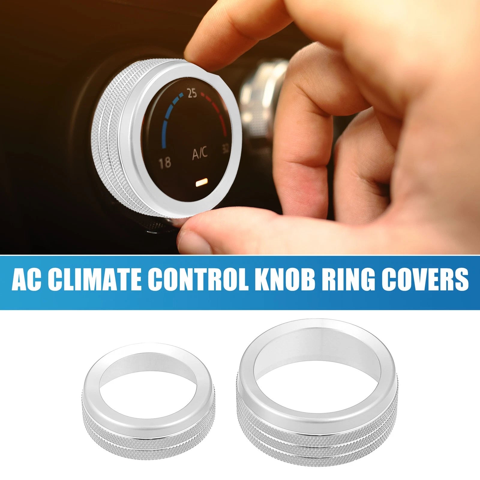 Car AC Radio Switch Knob Cover Decals for Dodge Durango (2014–2020)