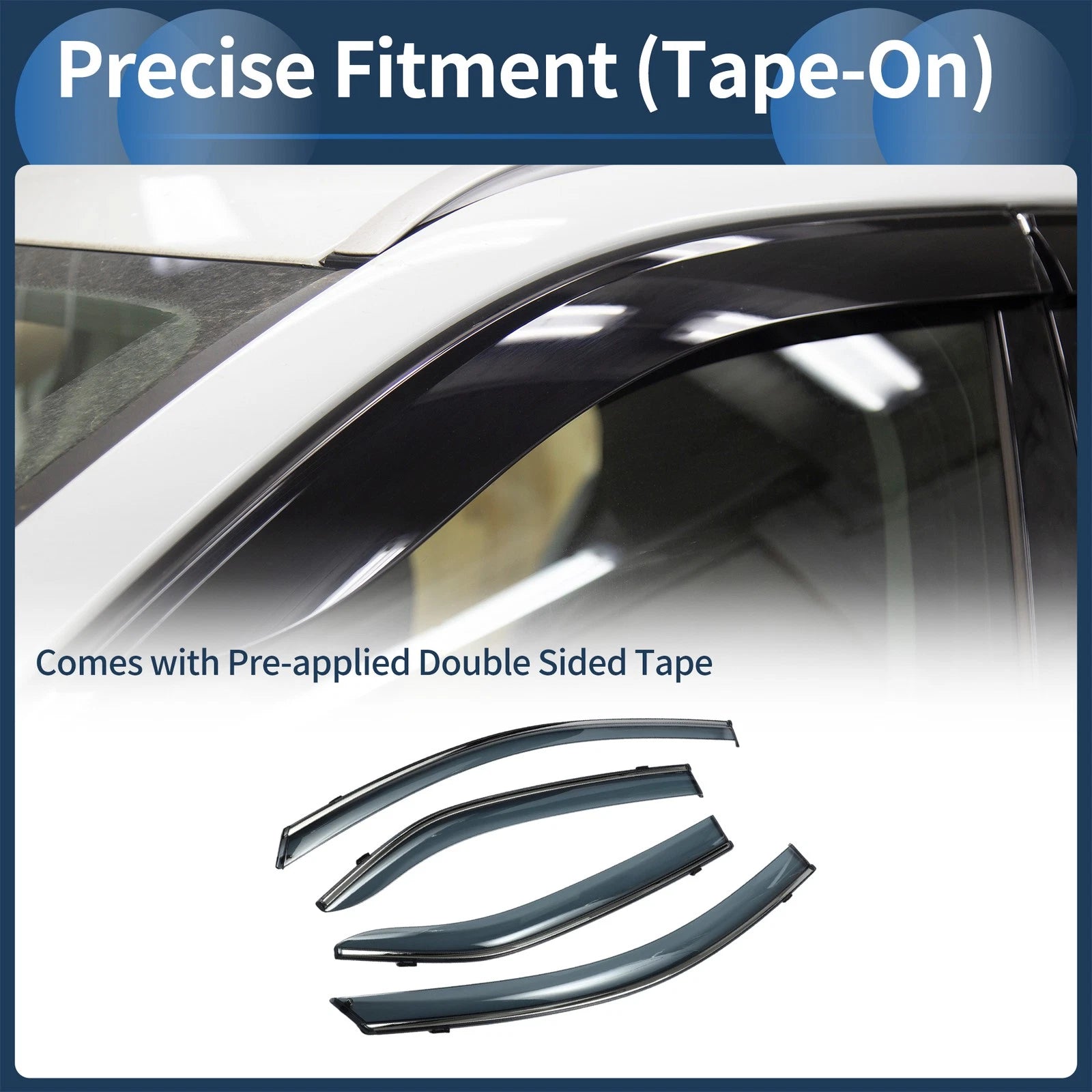 Window Deflectors Side Window Vent Visors for Toyota Camry (2007–2011)