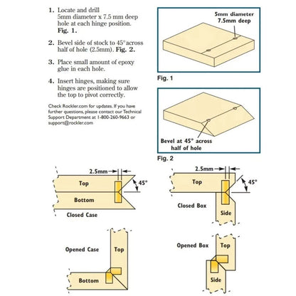 20Pcs Mini Brass Barrel Hinge for Cabinet (Concealed, Invisible)