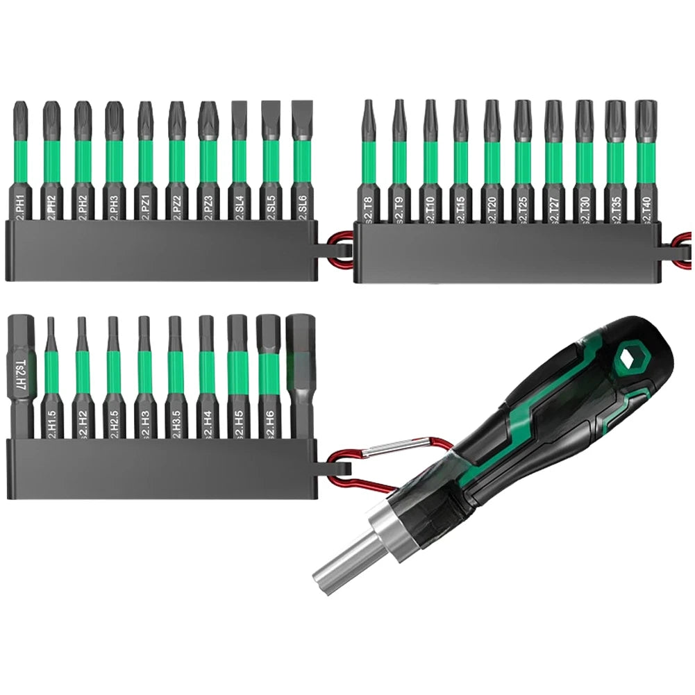 30 Piece Screwdriver Bit Set for Phillips Hex Torx