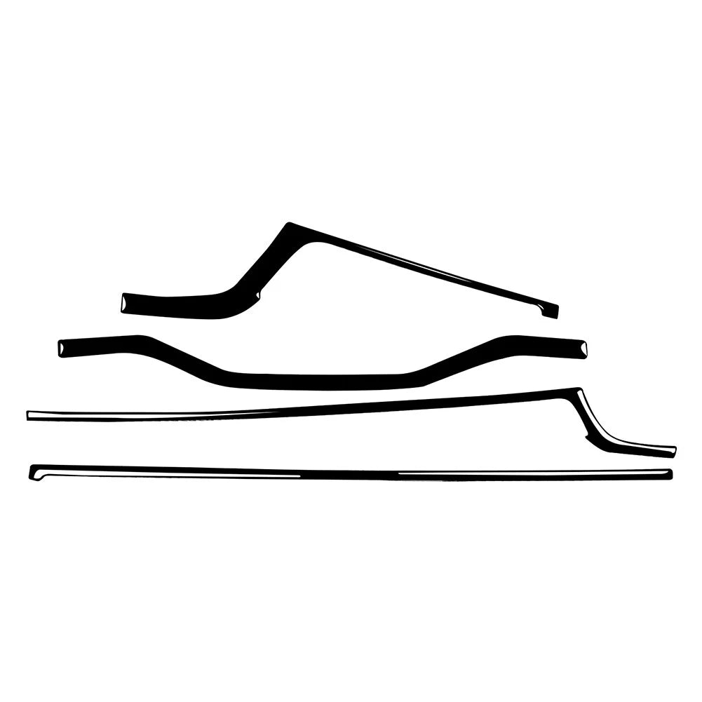 Set of 4 Piano Black Dashboard Panel Cover Trim Strips for Audi A4 A5 (2016–2023)