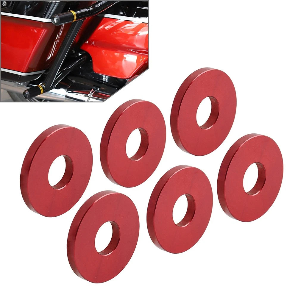 6X Engine Saddlebag Crash Bar Spacer Ring for Harley Softail Red