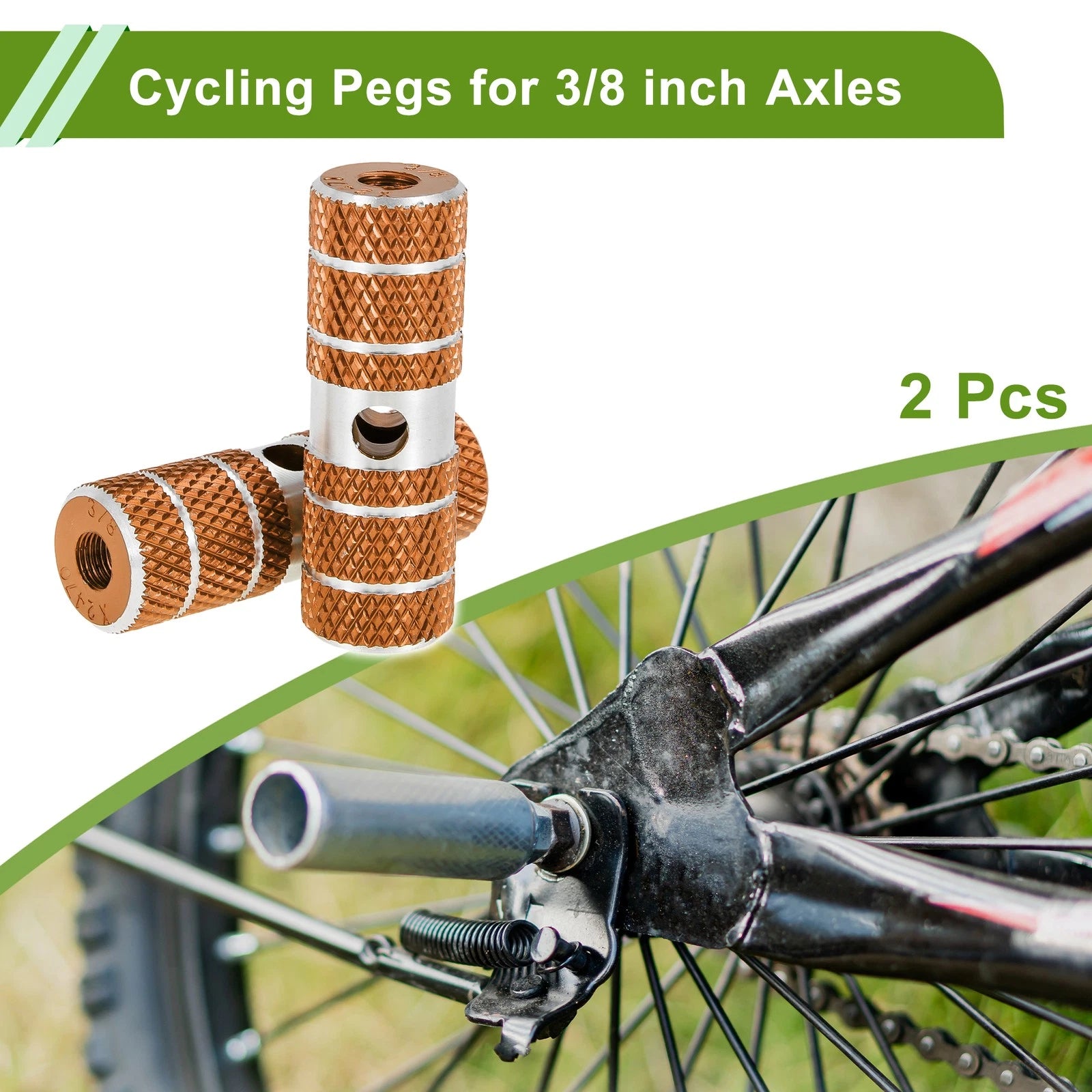 2 Pcs 70mm Bike Pegs Replacement Circle Texture Foot Pegs for Orange