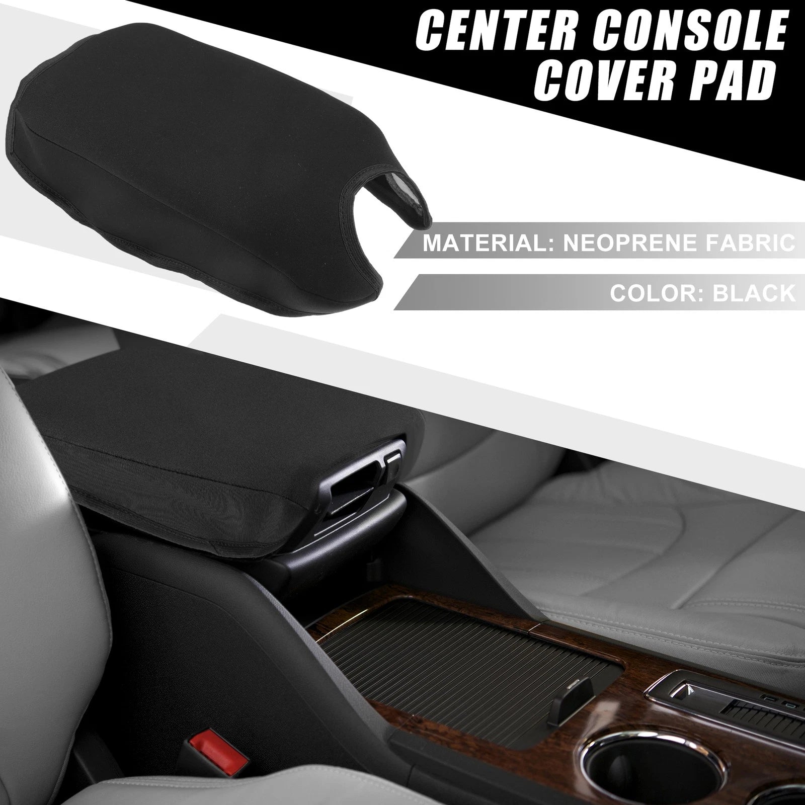Center Console Armrest Cover Replacement for Honda HRV (2016–2022) Black