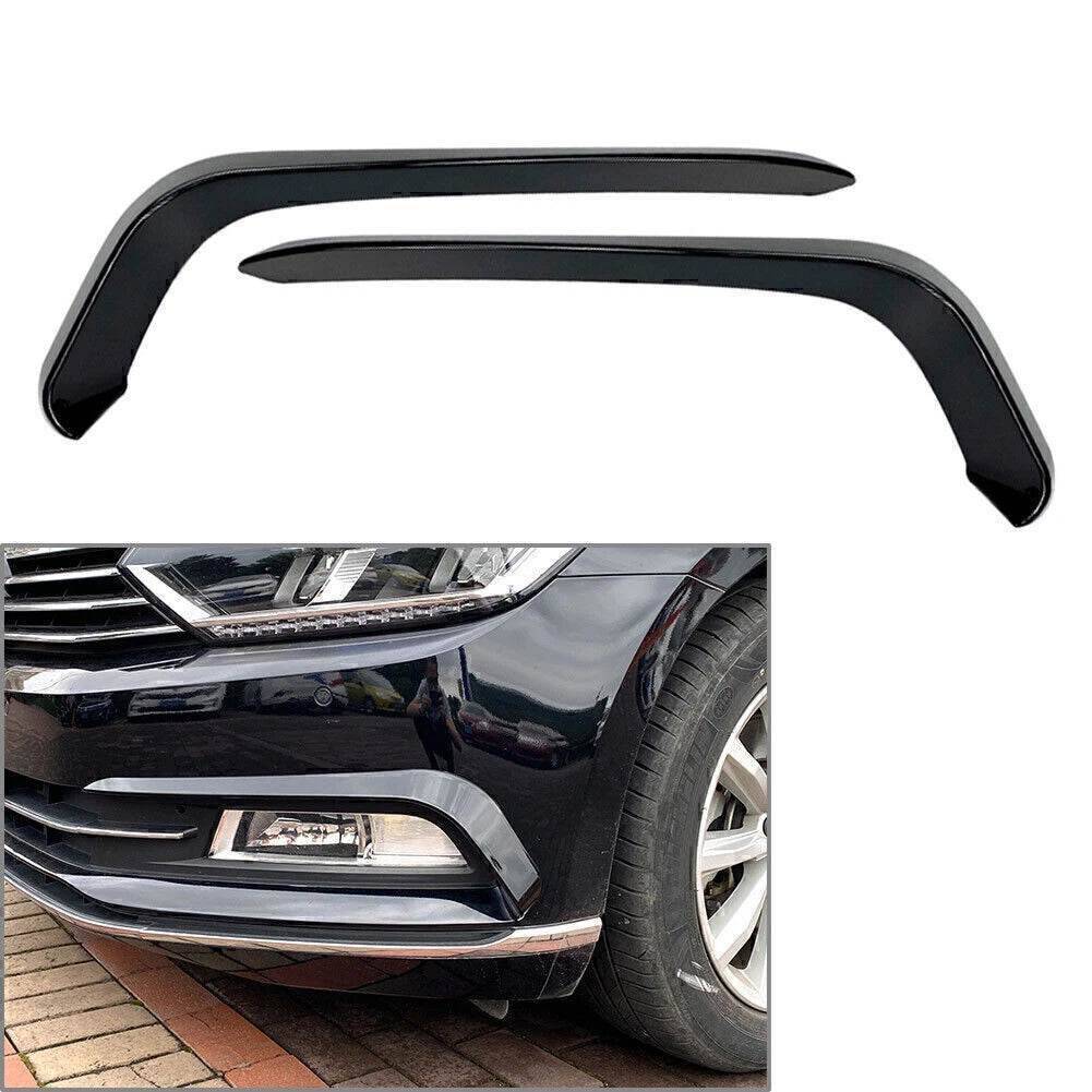 ABS Black Front Fog Light Lamp Strip Trim for VW Passat Variant (2017–2018)