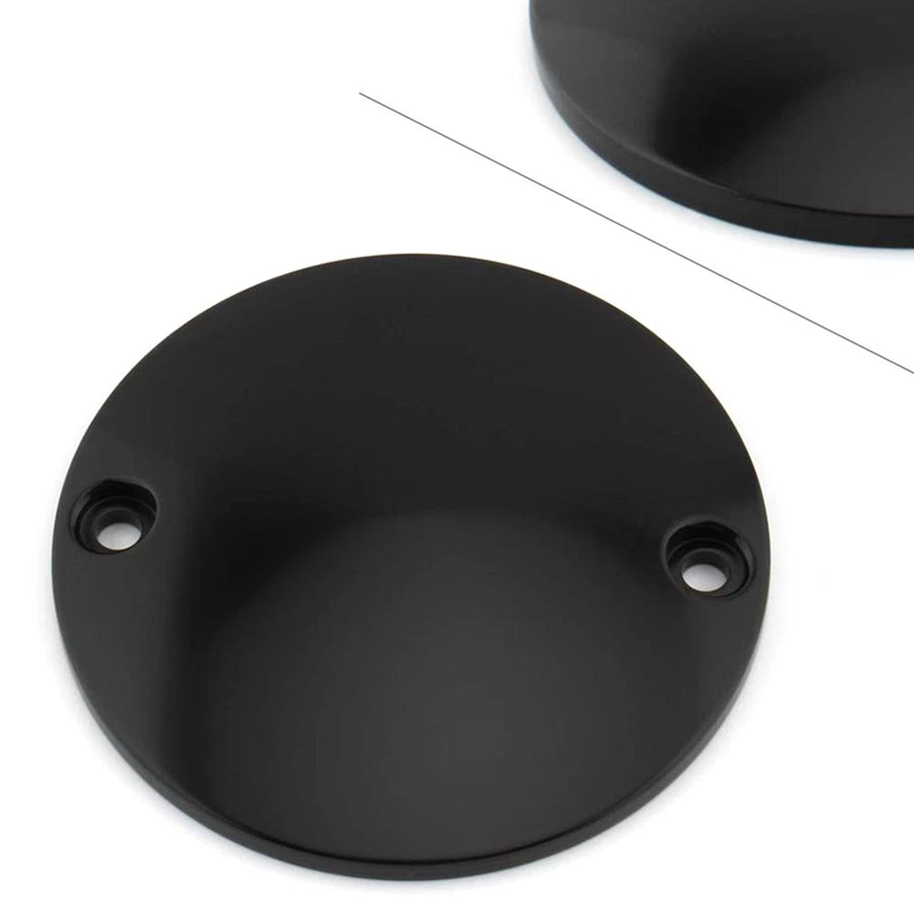 2Hole Black Domed Points Cover Softail Bigtwin For Harley Timing Ignition Timer