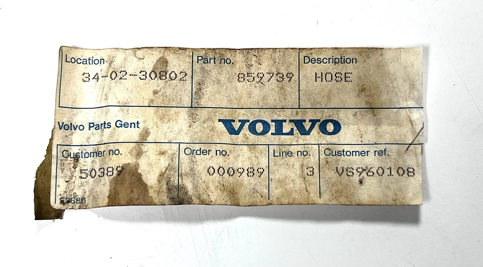 Lubricating System Hose for Volvo Penta (OEM) 859739