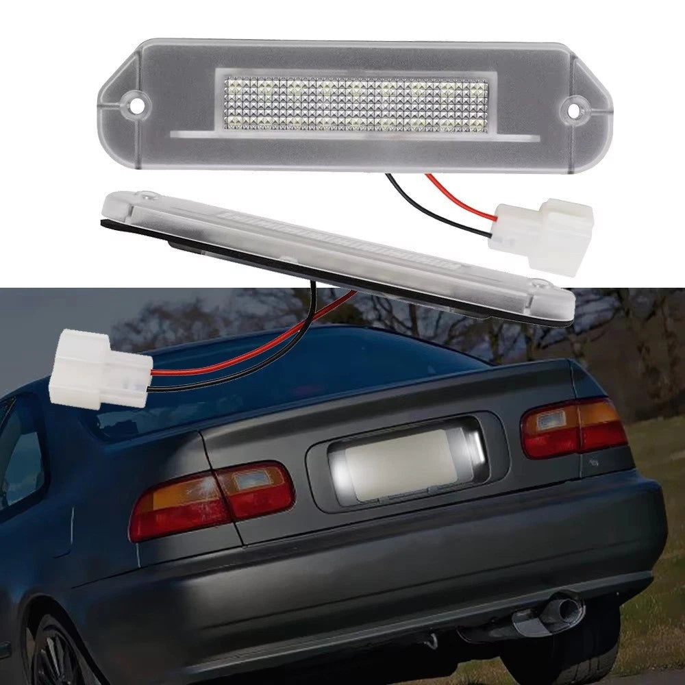 2Pcs White LED License Plate Light for Honda Accord (1990–1993)