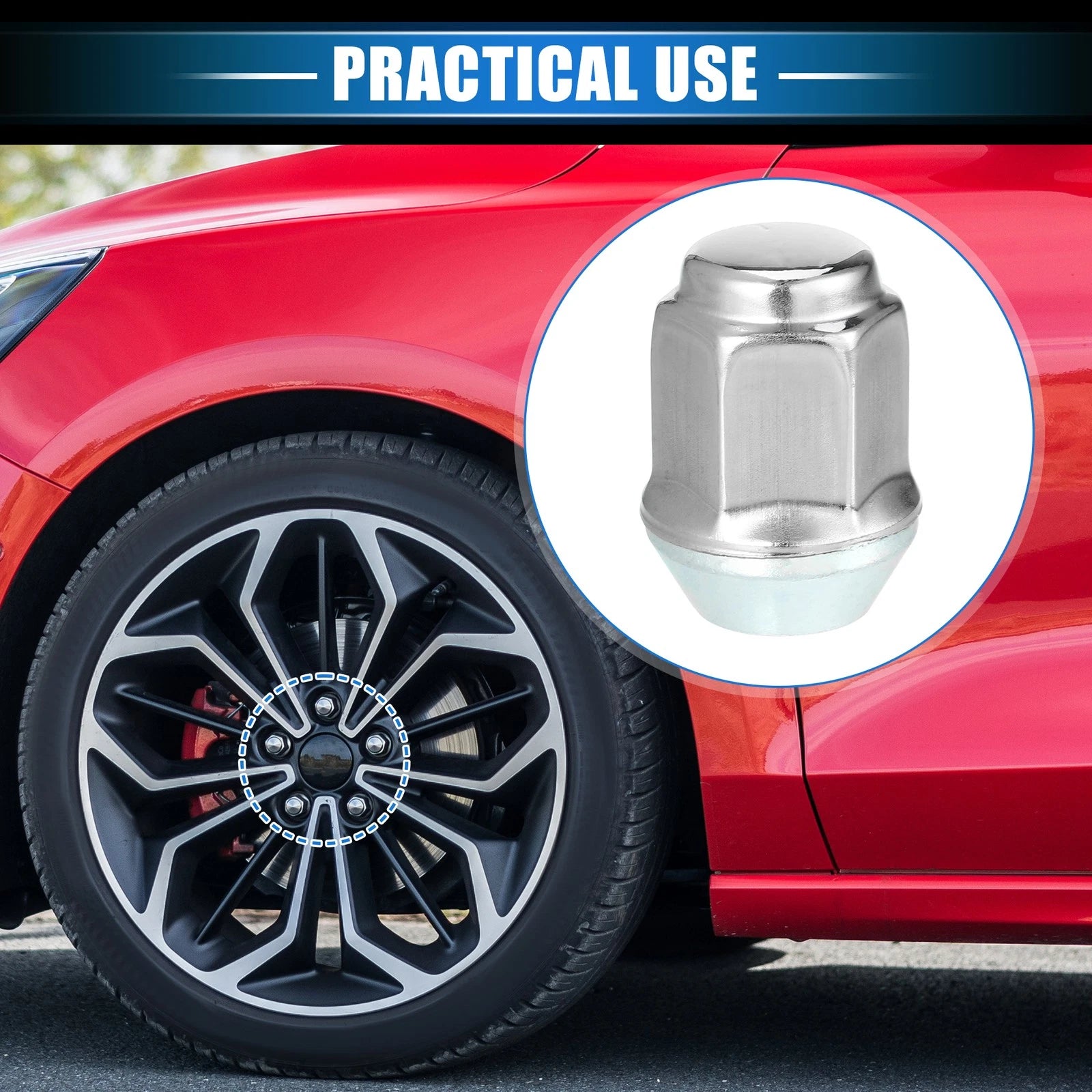 Wheel Lug Nuts M12x1.5 Replacement Set for Ford Focus Dodge Caravan (2005–2016)
