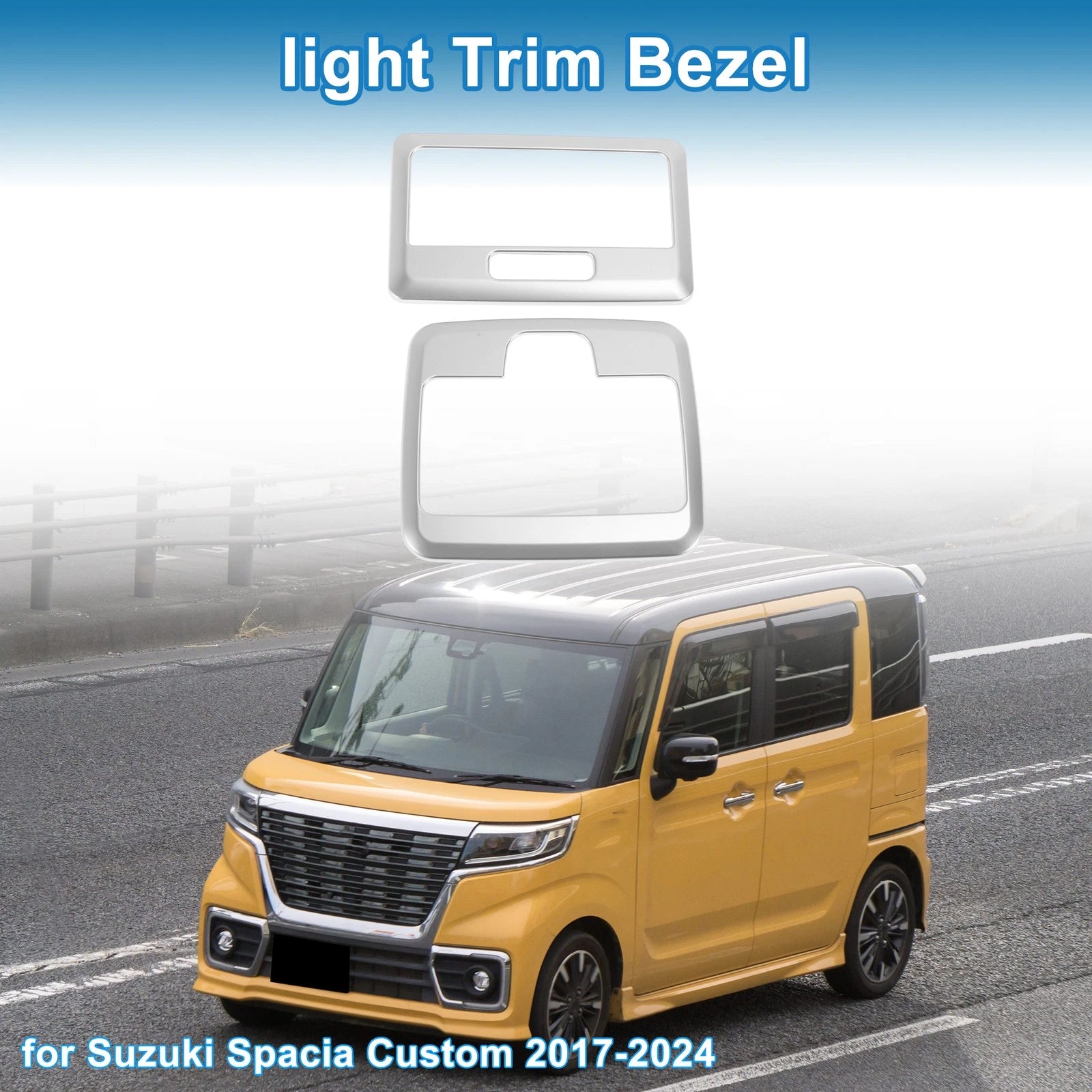 Front Row Light Trim Bezel for Suzuki Spacia Custom (2017–2024) Silver Tone