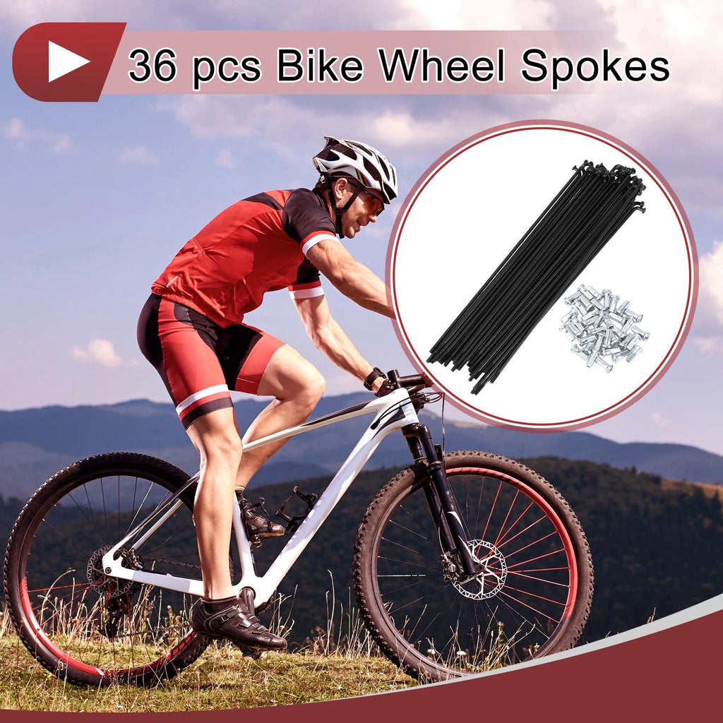 Bicycle Wheel Spokes 185mm Steel Set for 12G (36-Pack) (45mm)