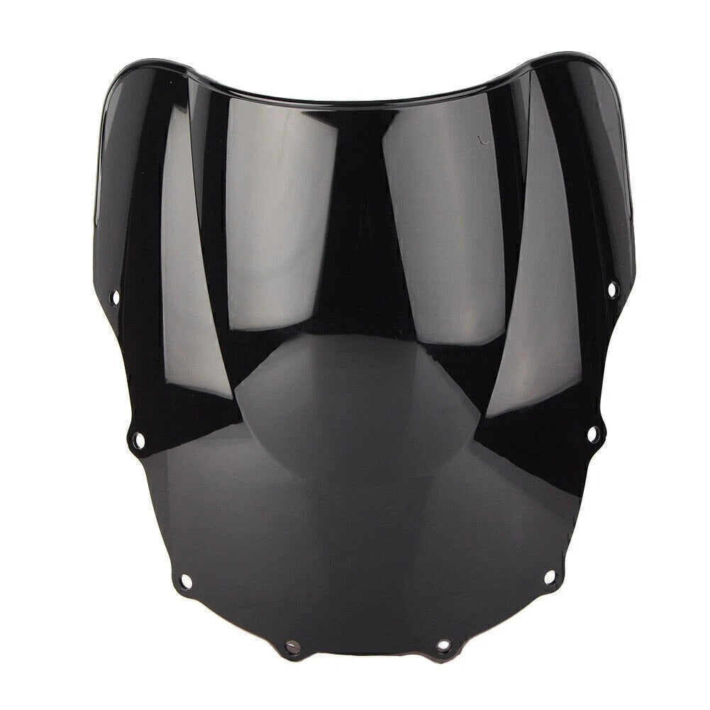 Black Double Bubble Windshield for Kawasaki ZZR400 ZZR600 (1993–2004)