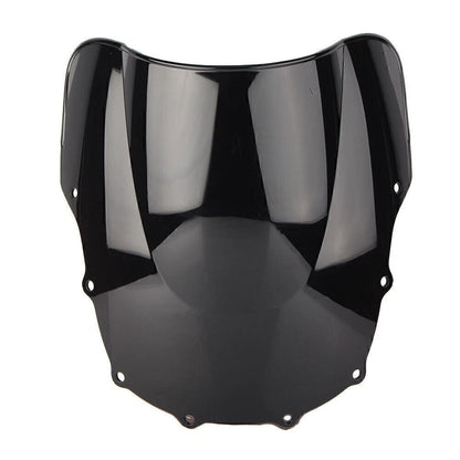 Black Double Bubble Windshield for Kawasaki ZZR400 ZZR600 (1993–2004)