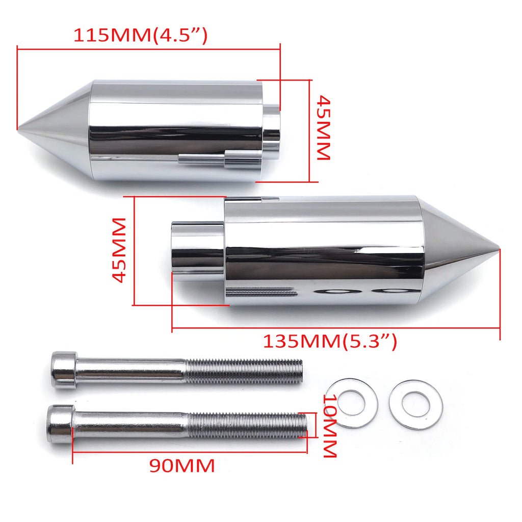 Chrome Spike Frame Sliders for Suzuki GSXR1000 (2003–2004)